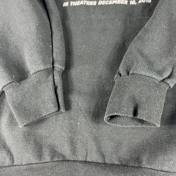 2015 Star Wars The Force Awakens Sweatshirt Adult Large Black Faded Hoodie Movie - Picture 3 of 15